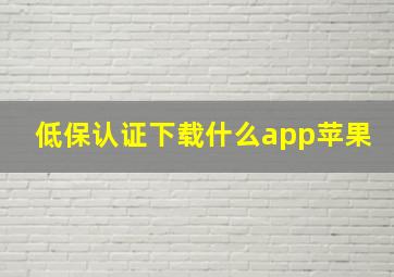 低保认证下载什么app苹果