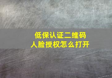 低保认证二维码人脸授权怎么打开