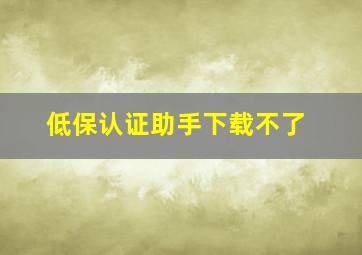 低保认证助手下载不了