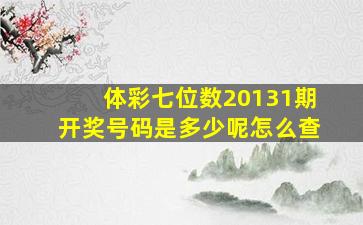 体彩七位数20131期开奖号码是多少呢怎么查