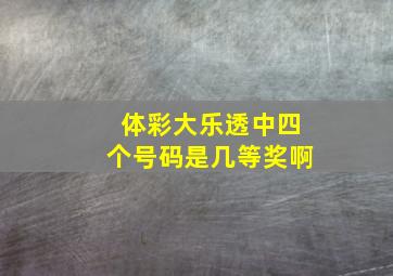 体彩大乐透中四个号码是几等奖啊