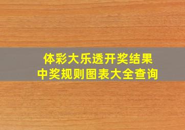 体彩大乐透开奖结果中奖规则图表大全查询