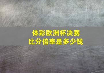 体彩欧洲杯决赛比分倍率是多少钱