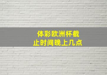 体彩欧洲杯截止时间晚上几点