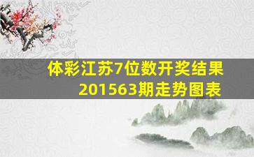 体彩江苏7位数开奖结果201563期走势图表