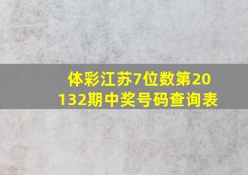 体彩江苏7位数第20132期中奖号码查询表