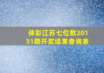 体彩江苏七位数20131期开奖结果查询表