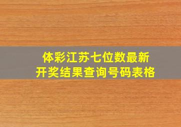 体彩江苏七位数最新开奖结果查询号码表格