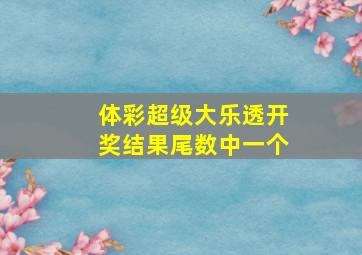 体彩超级大乐透开奖结果尾数中一个