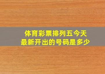 体育彩票排列五今天最新开出的号码是多少