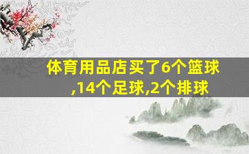 体育用品店买了6个篮球,14个足球,2个排球