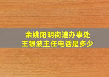 余姚阳明街道办事处王银波主任电话是多少