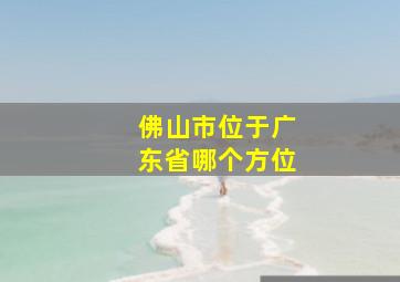 佛山市位于广东省哪个方位