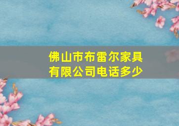 佛山市布雷尔家具有限公司电话多少