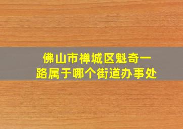 佛山市禅城区魁奇一路属于哪个街道办事处