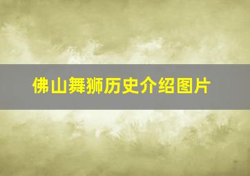 佛山舞狮历史介绍图片