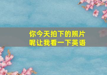 你今天拍下的照片呢让我看一下英语