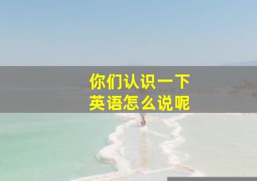 你们认识一下英语怎么说呢