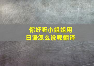 你好呀小姐姐用日语怎么说呢翻译