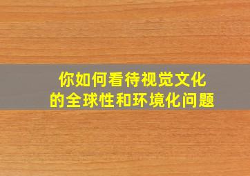 你如何看待视觉文化的全球性和环境化问题