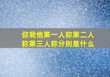 你我他第一人称第二人称第三人称分别是什么