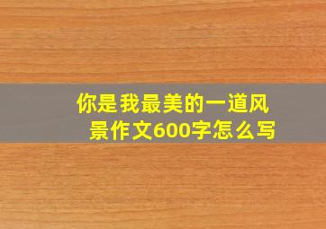 你是我最美的一道风景作文600字怎么写