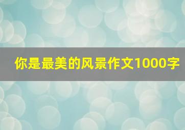 你是最美的风景作文1000字