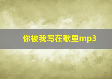 你被我写在歌里mp3