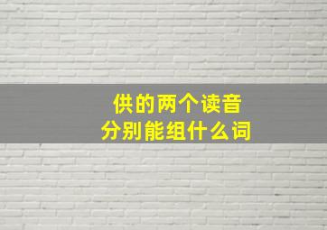 供的两个读音分别能组什么词