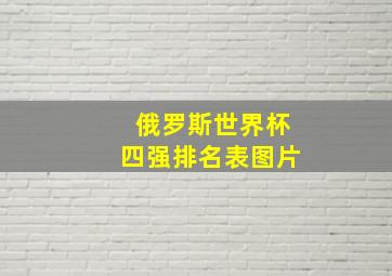 俄罗斯世界杯四强排名表图片