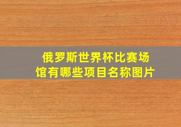 俄罗斯世界杯比赛场馆有哪些项目名称图片