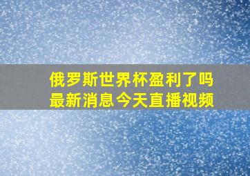 俄罗斯世界杯盈利了吗最新消息今天直播视频