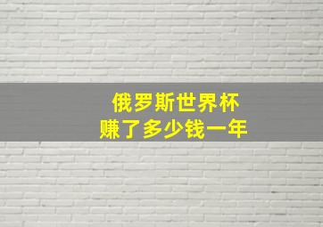 俄罗斯世界杯赚了多少钱一年