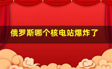 俄罗斯哪个核电站爆炸了