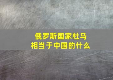 俄罗斯国家杜马相当于中国的什么