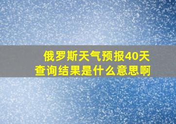 俄罗斯天气预报40天查询结果是什么意思啊