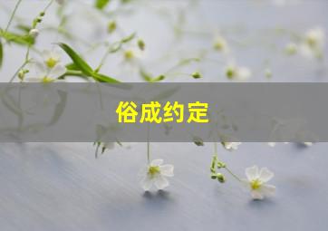 俗成约定