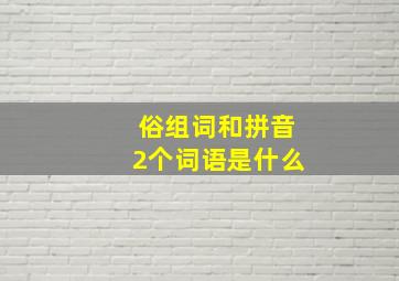 俗组词和拼音2个词语是什么