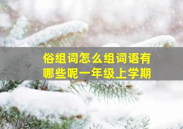 俗组词怎么组词语有哪些呢一年级上学期