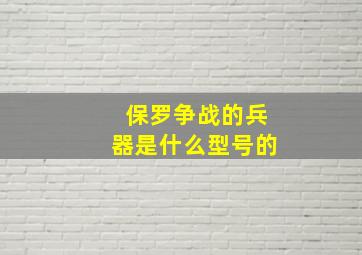 保罗争战的兵器是什么型号的