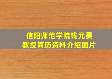 信阳师范学院钱元晏教授简历资料介绍图片