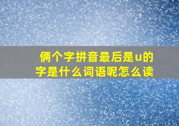 俩个字拼音最后是u的字是什么词语呢怎么读