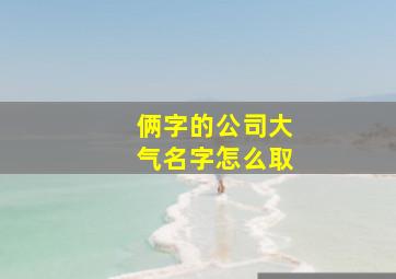 俩字的公司大气名字怎么取