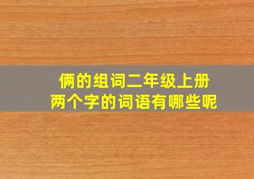 俩的组词二年级上册两个字的词语有哪些呢