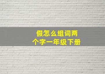 假怎么组词两个字一年级下册