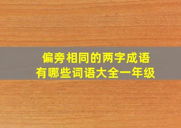 偏旁相同的两字成语有哪些词语大全一年级