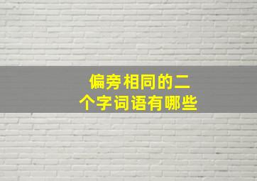 偏旁相同的二个字词语有哪些