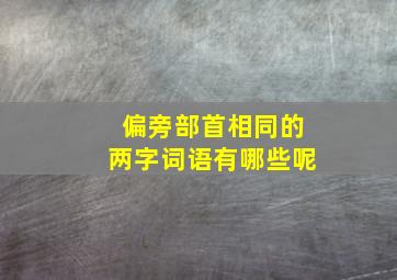 偏旁部首相同的两字词语有哪些呢