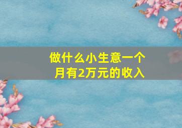 做什么小生意一个月有2万元的收入