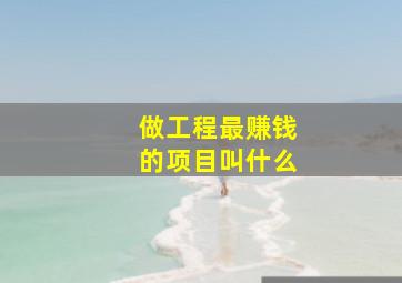 做工程最赚钱的项目叫什么